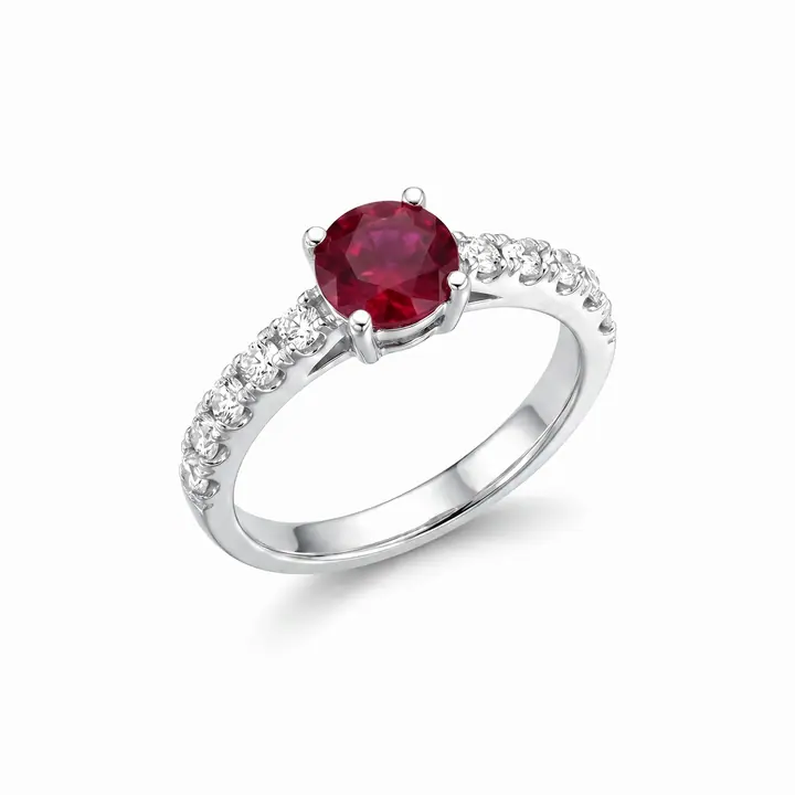 Rosalind Round Ruby Pavé Ring — Rings & Bands, House of Mina