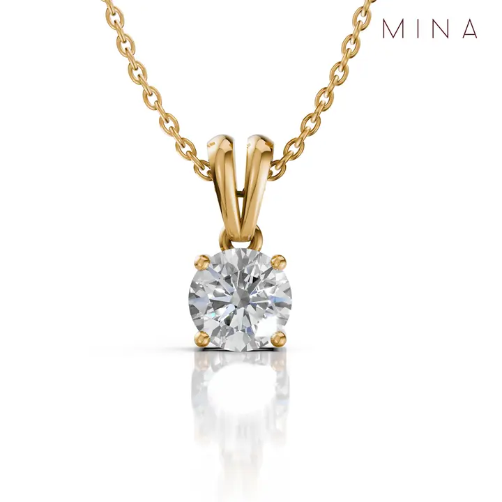Round Moissanite Pendant Necklace — Pendants, House of Mina