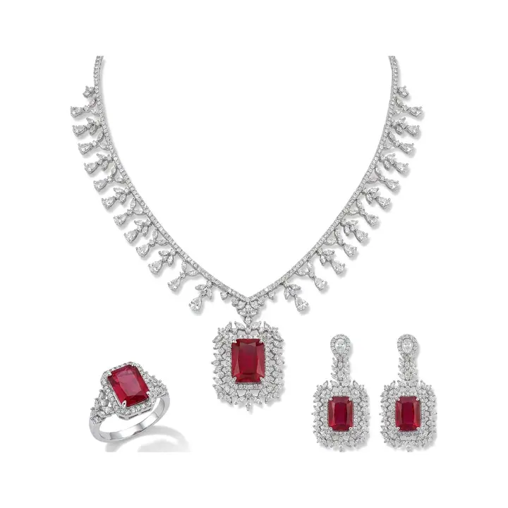 Ruby Halo Bridal Set — Sets, House of Mina