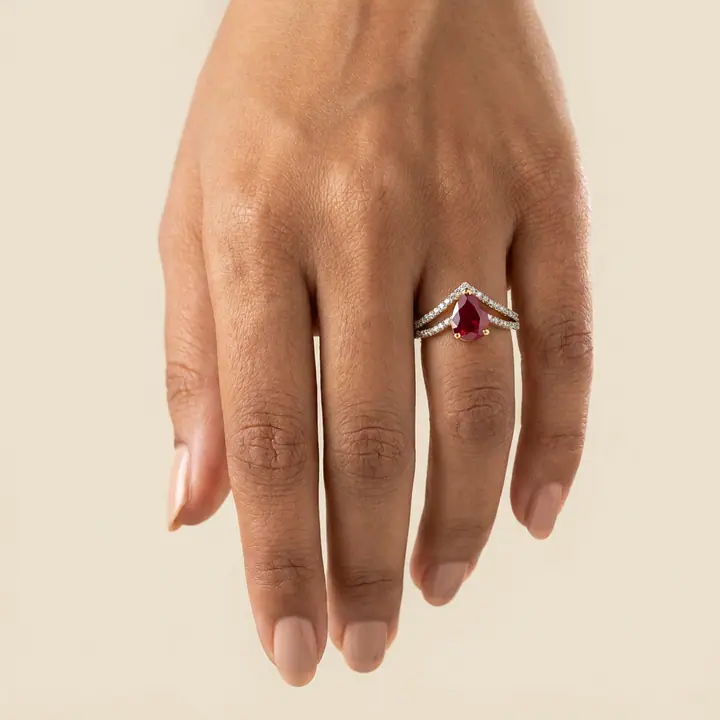 Ruby Wishbone Ring — Rings & Bands, House of Mina