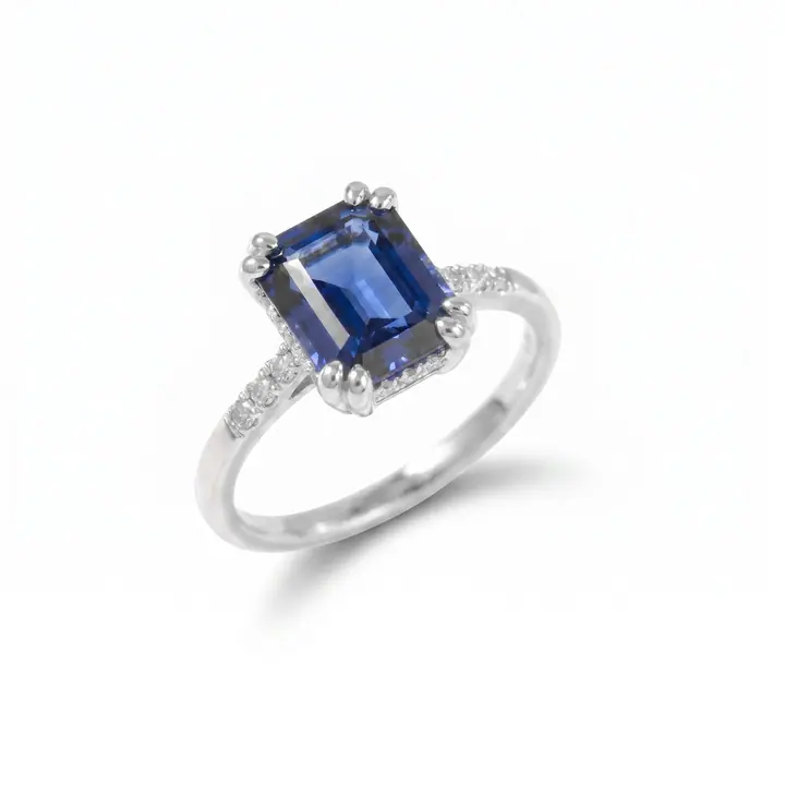 Sapphire Halo Ring — Rings & Bands, House of Mina