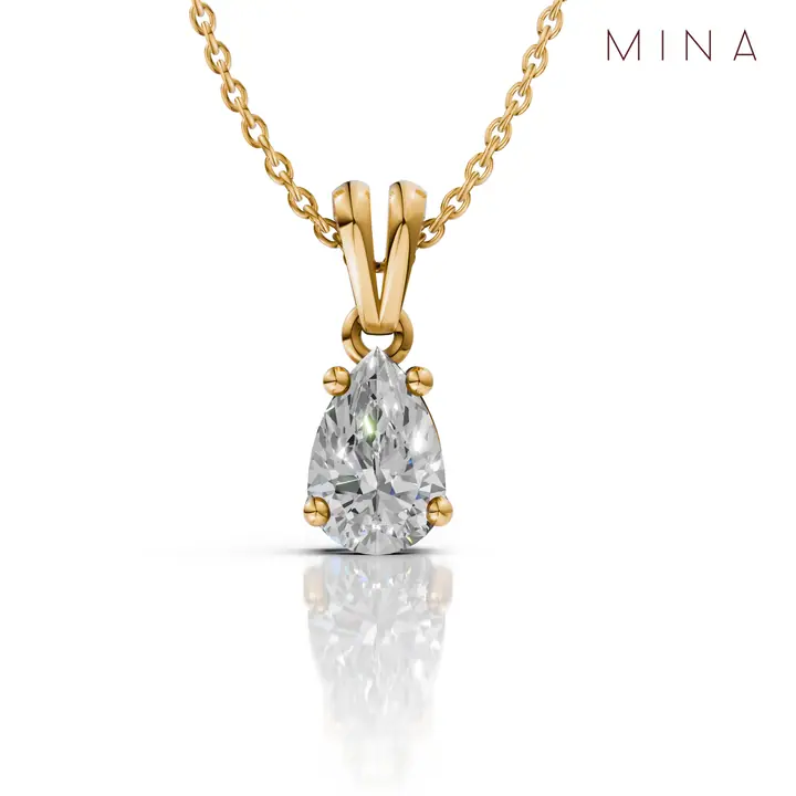 Tear Drop Moissanite Pendant Necklace — Pendants, House of Mina