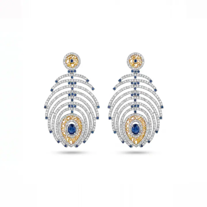 Valentina Sapphire Concentric Drop Earrings — Earrings, House of Mina